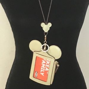New Mickey Ear ID Card Holder & Lanyard Green